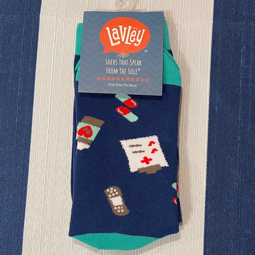 Blue Medical-Themed Casual Socks